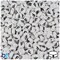 BeadTin White Opaque 7mm Coin Plastic Alpha Beads - Black Letter F (100pcs)